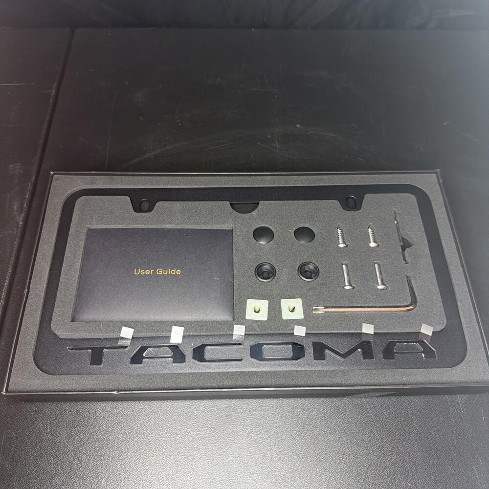 Toyota Tacoma Metal License Plate Frame Black w/ Mounting Hardware
